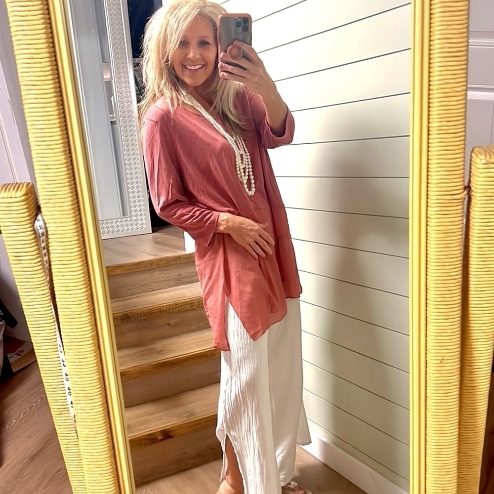 Wynne Layers, Beautiful Soft Mauve Blouse, Fun, Funky and Fabulous! Size 1X - Picture 4 of 12